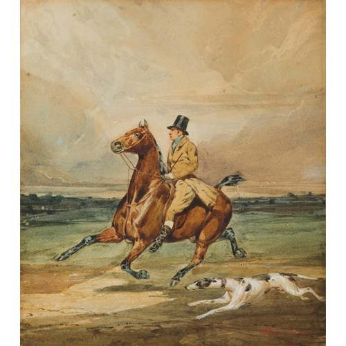 A Horse and Rider with a Hound